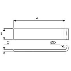 Tiesus vyris 610x40x12,7mm WS3048