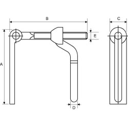 Rampos tvirtinimas M16, 165x170mm - cinkas WS3018