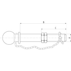 Rutulinis kaištis 1"x 7 1/2" Z992519KR