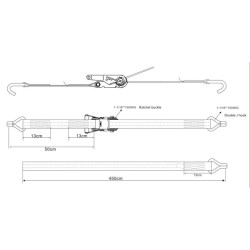 Reketo dirželis Type 25B, 7,5kN 5m TS25005