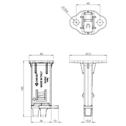 Rato trinkelių laikiklis Beam®, vienas, skirtas Origamy® 36 600900100