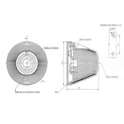 Apvalus žymeklis, 12/24V, skaidrus/baltas, užsukamas, Ø 91mm, Waś 1400690100