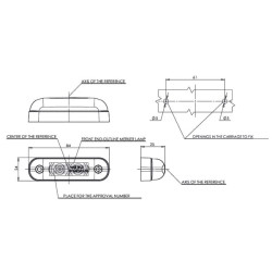 Žymeklis LED, stačiakampis, 12/24V, baltas, užsukamas, 84x24x25mm, Waś 1400690800