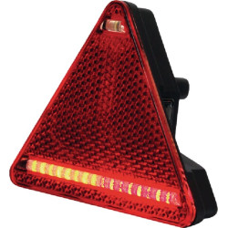 Galinis LH LED žibintas, trikampis, 12/24V, gintaras/raudonas, užsukamas, 163x144mm, Waś 1400300323