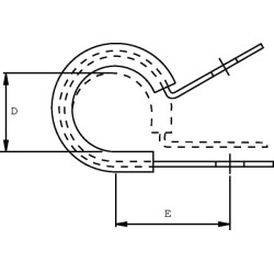 Vamzdžio spaustukas 8mm, metalinis su guminiu įdėklu SMSL08