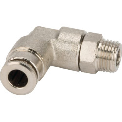Įstumiama jungtis Ø 6 mm 90° pasukama, išorinis sriegis M10x1 Kramp CLWSS6MK101