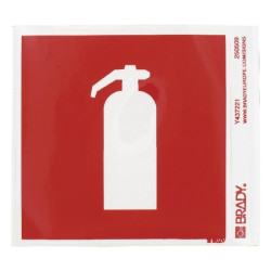 Lipdukas gaisrinės įrangos gesintuvas 100x100mm Brady WB250509L