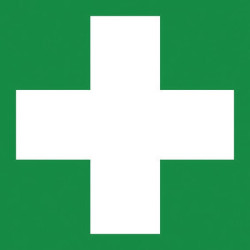 Lipdukas saugios būklės pirmosios pagalbos ženklas 100x100mm Brady WB250406