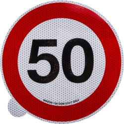 Lipdukas draudžiamojo ženklo greičio apribojimas: 50km/h Ø220mm Mazon WB7950IT