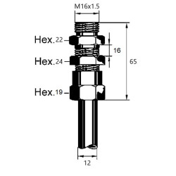 Tiesi mova M16x1,5, Ø12mm 8938212340