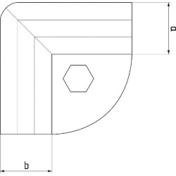 Kampinis spaustukas 90° 1" x 1" 80309011FA
