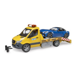 MB Sprinter transporteris su šviesos + garso moduliu ir BRUDER Roadster U02675