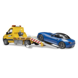 MB Sprinter transporteris su šviesos + garso moduliu ir BRUDER Roadster U02675