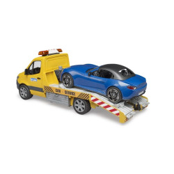 MB Sprinter transporteris su šviesos + garso moduliu ir BRUDER Roadster U02675