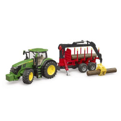 John Deere 7R 350 su medžio priekaba U03154