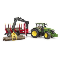John Deere 7R 350 su medžio priekaba U03154