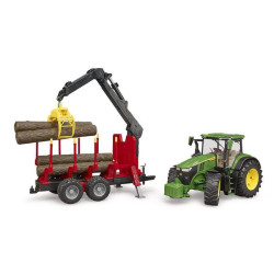 John Deere 7R 350 su medžio priekaba U03154