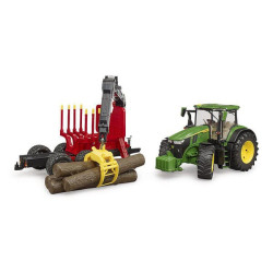 John Deere 7R 350 su medžio priekaba U03154