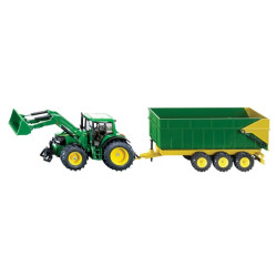 John Deere + krautuvas ir priekaba S01843