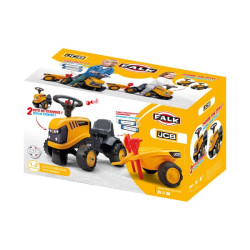 Baby JCB važiuojamasis traktorius su priekaba, grėbliu ir kastuvu F215C