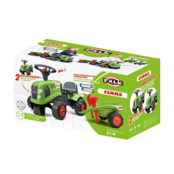 Mažas Claas traktorius su priekaba, grėbliu ir kastuvu F212C