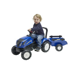 „New Holland“ traktorius su priekaba ir atidaromu variklio dangčiu F3080AB