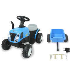 Važiuojamas traktorius New Holland su mėlyna priekaba 6V JA460482