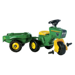 Pedalinis traktorius su priekiniu krautuvu ir priekaba, John Deere, nuo 2,5 metų amžiaus, rollyTrac, Rolly Toys R05276