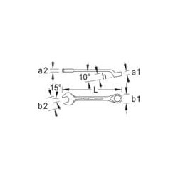 Kombinuotas veržliaraktis 5 mm, Gedore SL1B5