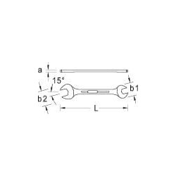 Atviras raktas 6x7 mm, Gedore SL667
