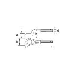 Vienpusis žiedinis raktas 41 mm, Gedore SL2A41