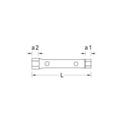 Dėžutės formos raktas 22x24 mm, Gedore SL26R2224