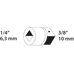Redukcinis adapteris 1/4"BI-3/8"BU DP2030V