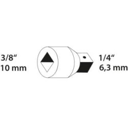 Smūgio reduktorius nuo 3/8" iki 1/4" KB3020GED