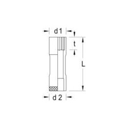 Galvutė BiHex 17mm ilga 1/2" DPD19L17