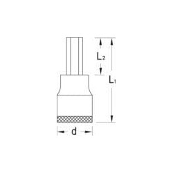 Šešiakampė galvutė, 1/2"L14x140, DPIN19L14140