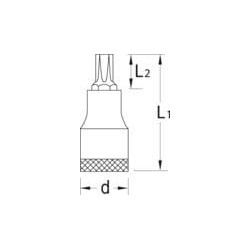 Šešiakampis antgalis Torx 1/2"-T45 DPITX19T45