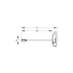 Lizdinis raktas su T formos rankena 8 mm SL2133T8