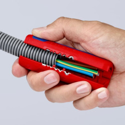 Vielos nuėmiklis ir gofruoto vamzdžio pjoviklis „TwistCut“, „Knipex TA902202SB“