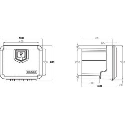 Įrankių dėžė 400x480x400 mm, 39,5 l talpos, juodas polipropilenas, Welvet 81002, Daken V5030