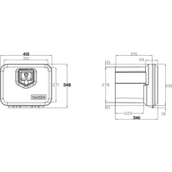 Įrankių dėžė 348x410x340 mm, 28,5 l talpos, juodas polipropilenas, Welvet 81000, Daken DK81000
