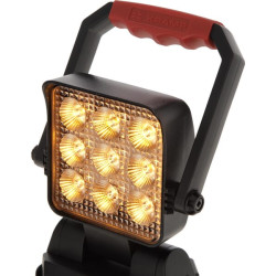 Rankenos formos įkraunamas LED darbinis žibintas, baltas/oranžinis, 9 didelės galios LED, su sieniniu laikikliu LA8333