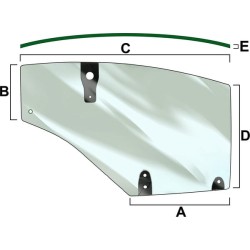 Case - IH CX70 VPM7362 Durų stiklas LH