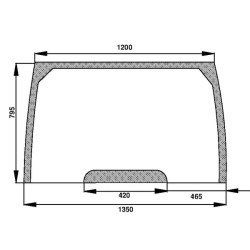 Case - IH CX70 D7320A priekinis stiklas sutvarkytas