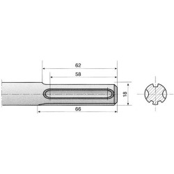 Kastuvo formos kaltas 115x360 mm SDS-Max 750999