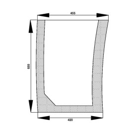 Case - IH CX80 D3406665 Apatinis priekinis stiklas