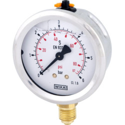 Glicerino manometras 63 mm 6 bar, montuojamas apačioje B711W063006D