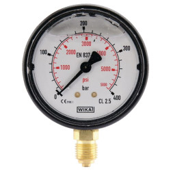 Slėgio matuoklis Ø63 0–400 bar 1/4 colio apačia MA63400L04PLGF
