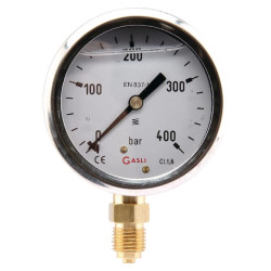 Manometras Ø63 0–400 bar 1/4 colio apačia MA63400L04SSGF