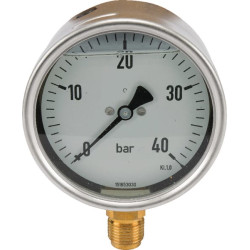 Manometras Ø100 0-40bar 1/2" MA10040L08SSGF